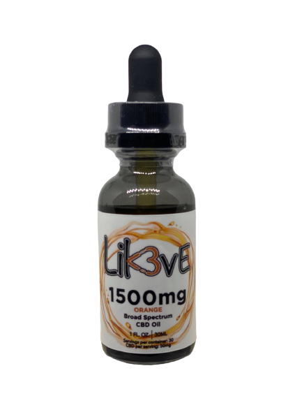 1500MG Broad Spectrum CBD Oil THC Free - Orange by Lik3ve (Likove)